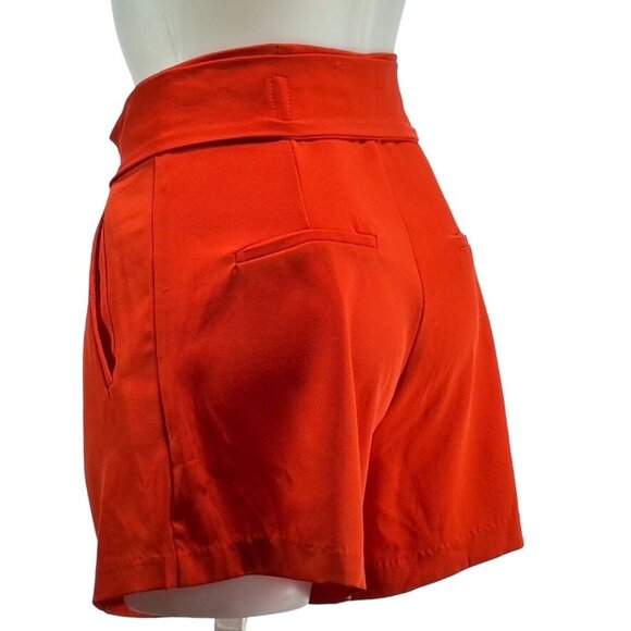 ROLYPOLY Women's High-Waisted Red Shorts Belted Stretch Cotton Blend Zips Size M - Picture 4 of 10